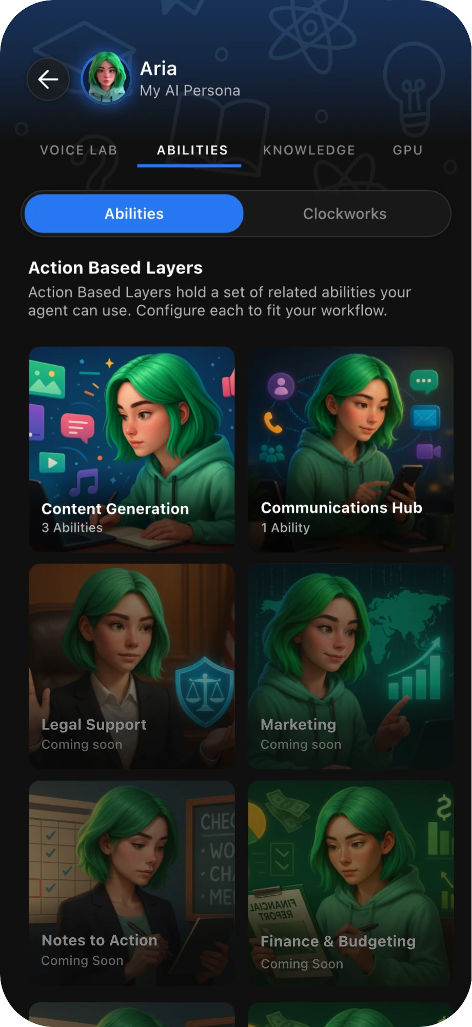 Abilities screen 1 of 5