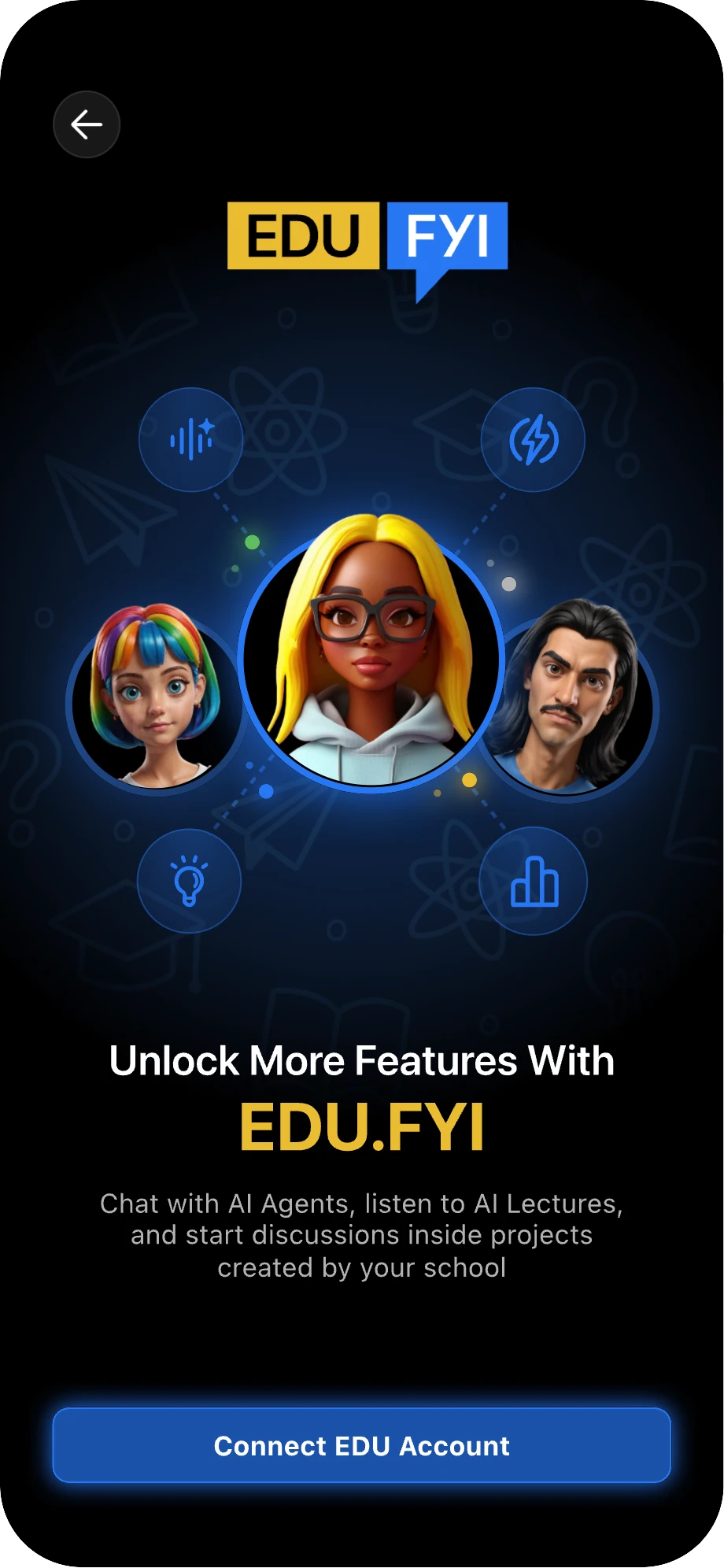 Connect your account screen 3 of 5
